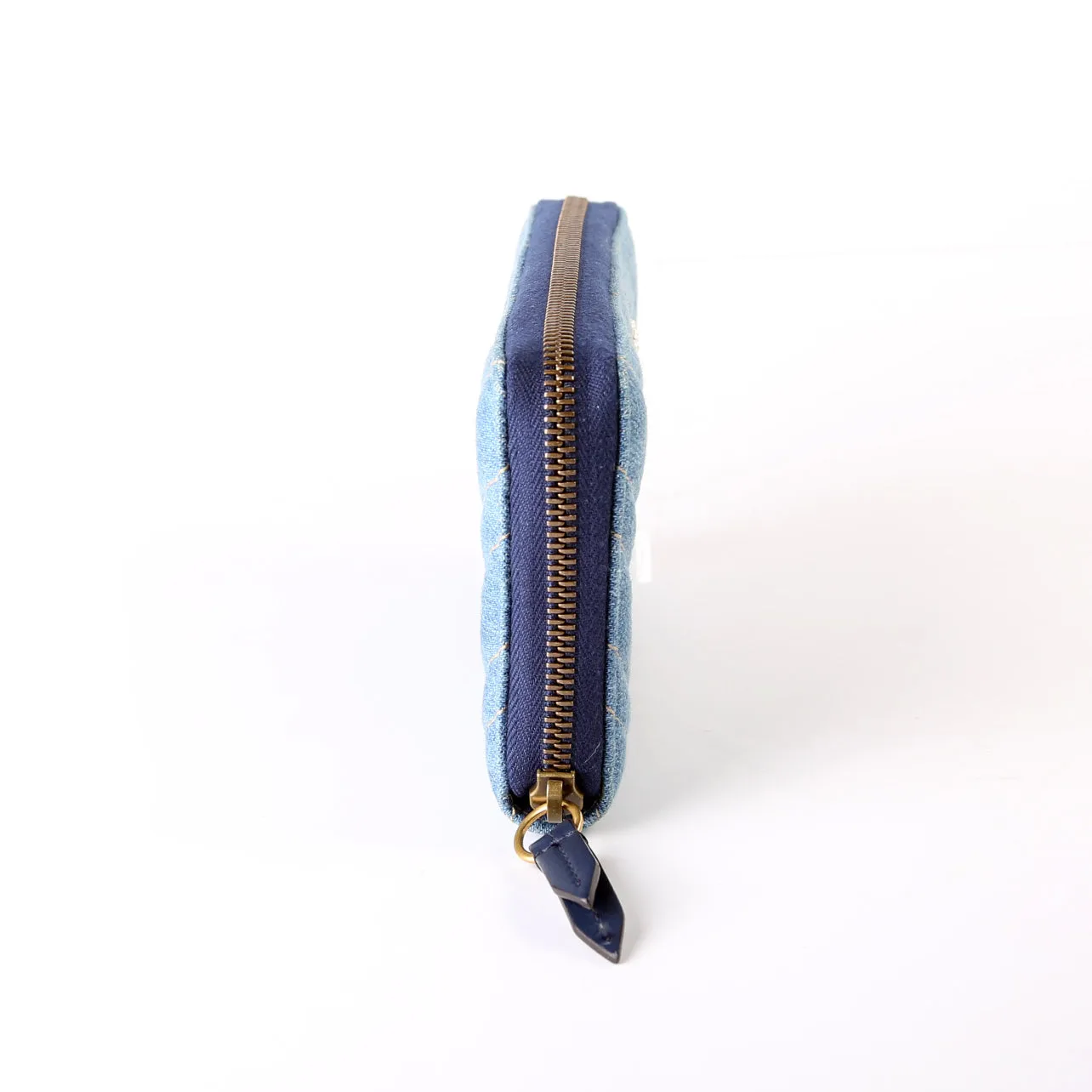 443123 GG Marmont Pearly Denim Zip Around Wallet Blue