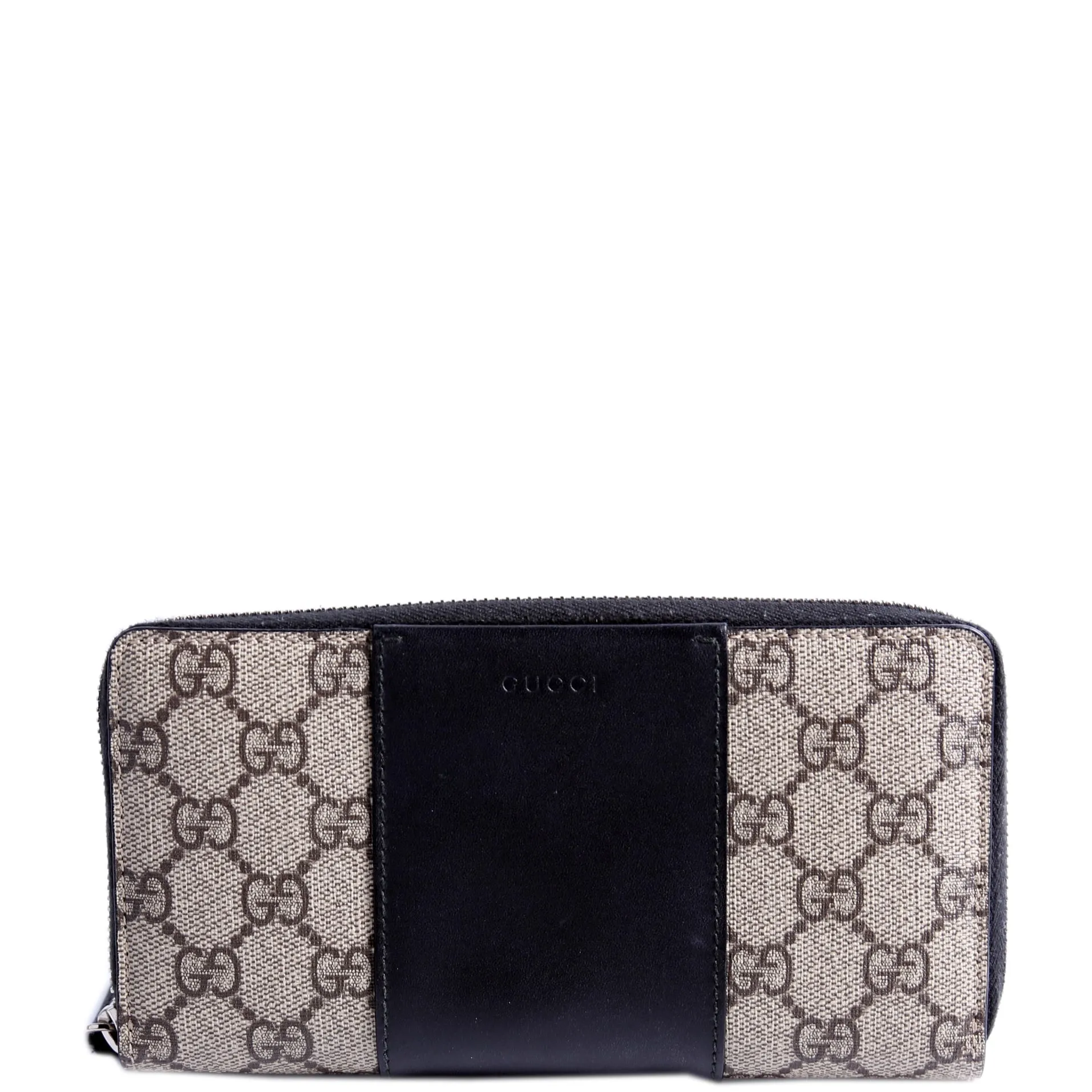 451249 GG Supreme/Leather Zip Around Wallet Beige/Black