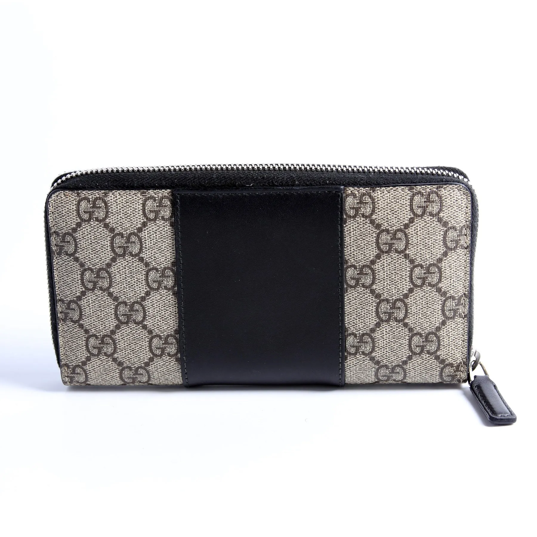 451249 GG Supreme/Leather Zip Around Wallet Beige/Black