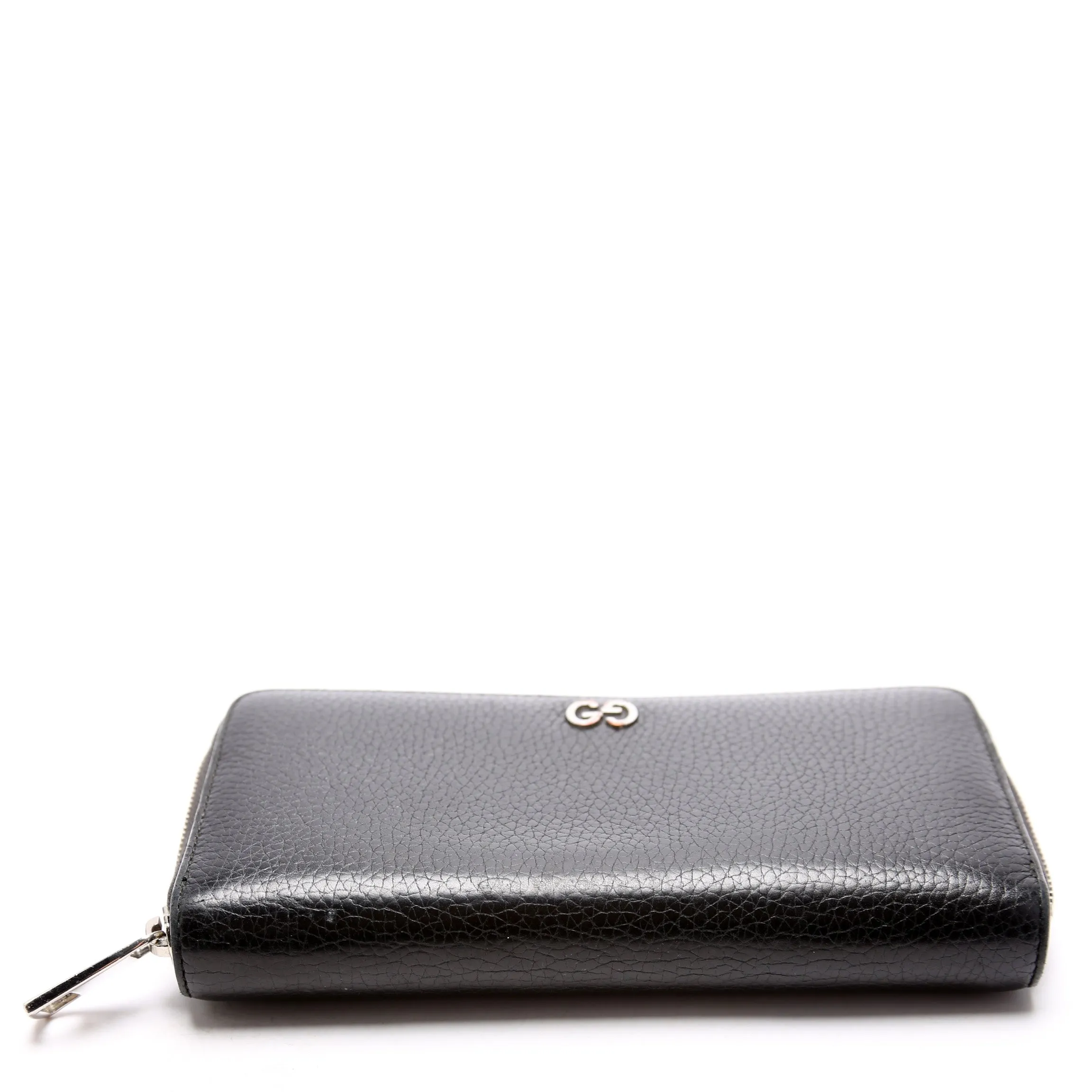 473928 Leather Zip Around Wallet Black