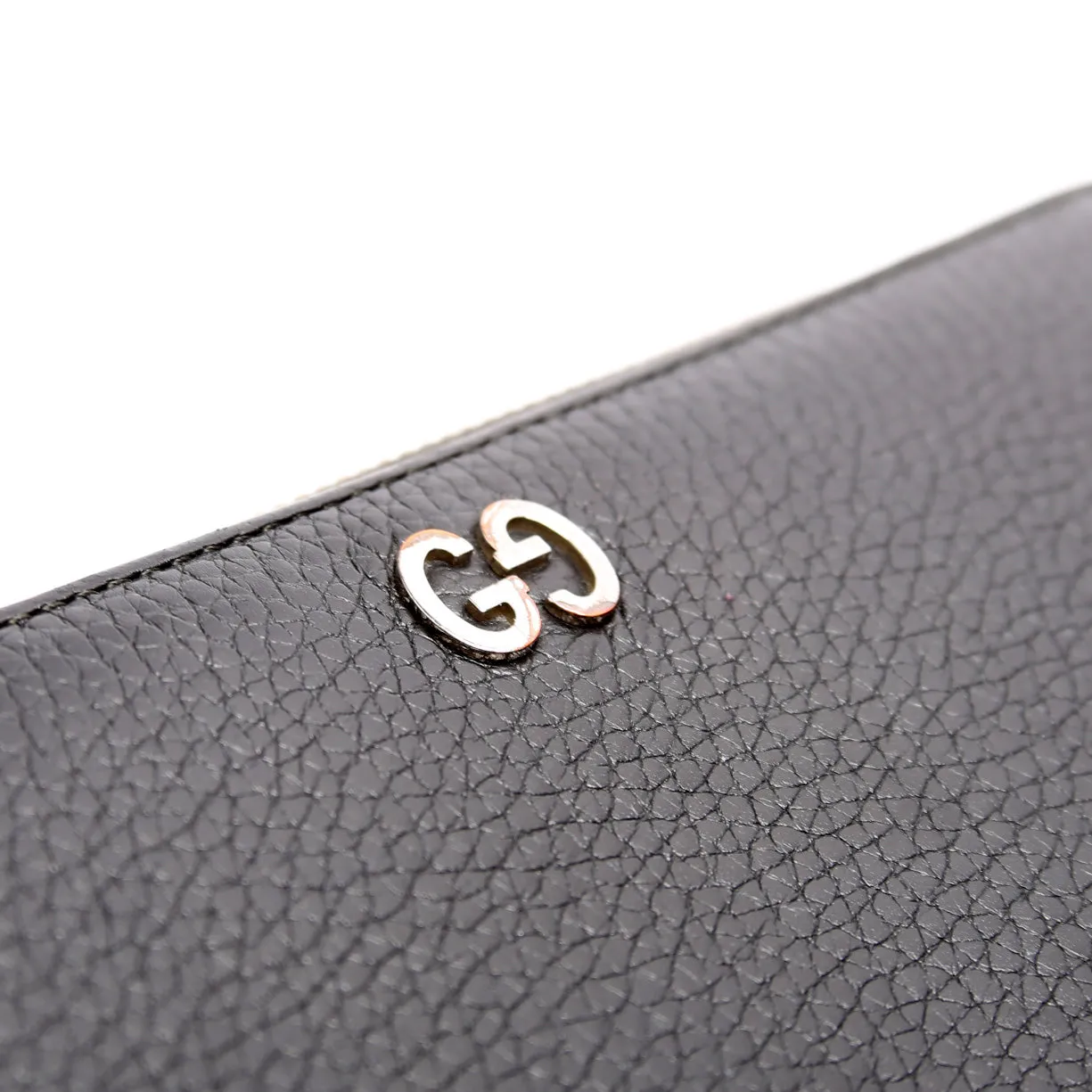 473928 Leather Zip Around Wallet Black