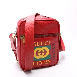 523591 Retro Logo Medium Messenger Bag Red