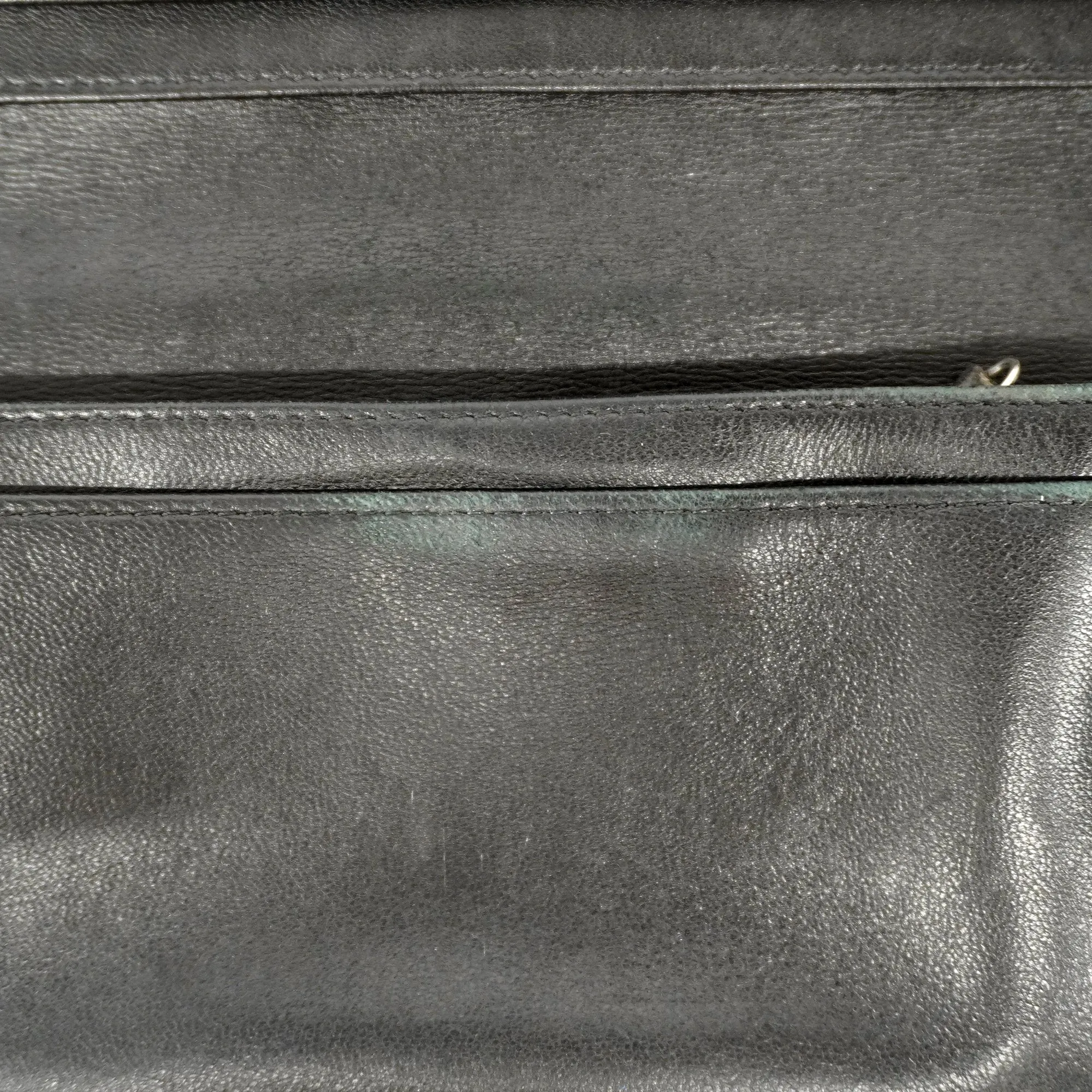 Chanel Bifold Long Wallet Cocomark Silver Metal Fittings Women's Leather Long Wallet (bi-fold) Black