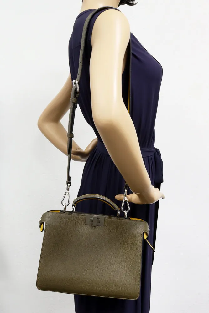 Fendi Peekaboo ISeeU Small Handbag Khaki Yellow
