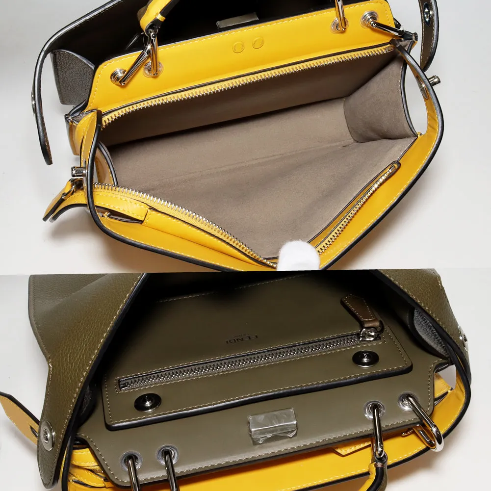 Fendi Peekaboo ISeeU Small Handbag Khaki Yellow
