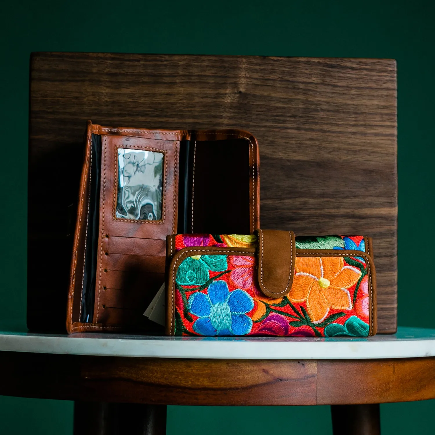 Floral Leather Wallet