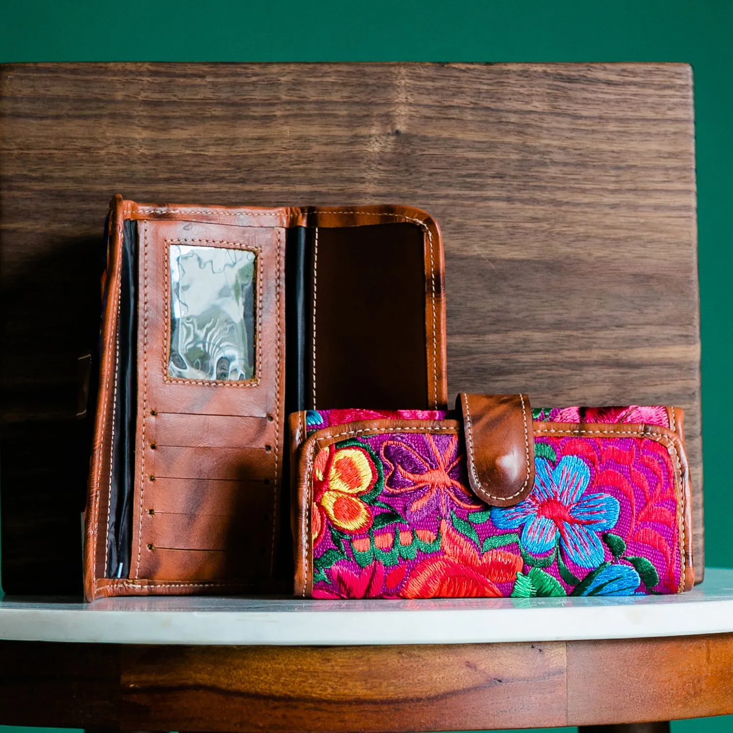 Floral Leather Wallet