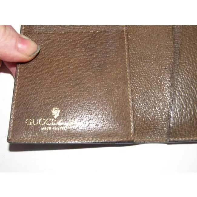 Gucci Brown Leather Two-Tone Clasp Collection Continental Wallet