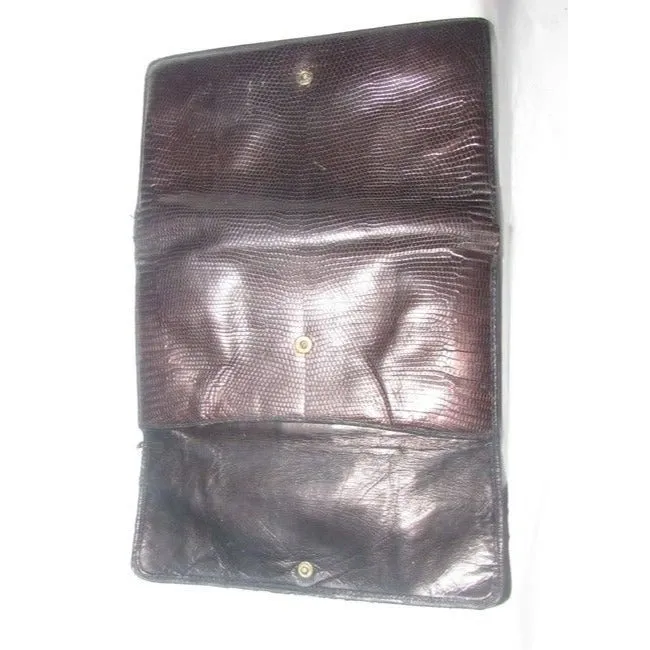 Gucci Brown Snakeskin And Smooth Leather Vintage Wallet