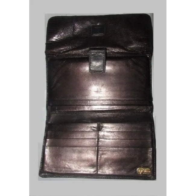 Gucci Brown Snakeskin And Smooth Leather Vintage Wallet