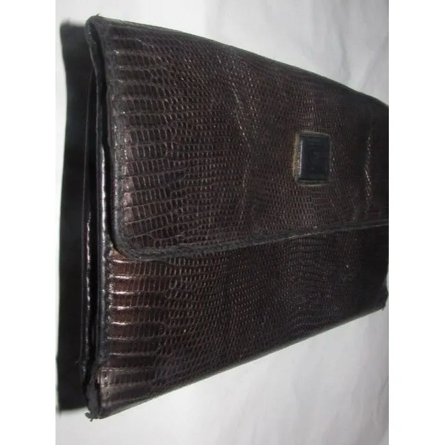 Gucci Brown Snakeskin And Smooth Leather Vintage Wallet
