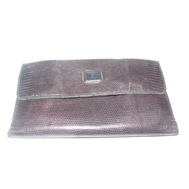 Gucci Brown Snakeskin And Smooth Leather Vintage Wallet
