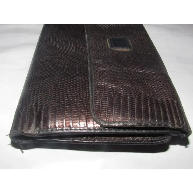 Gucci Brown Snakeskin And Smooth Leather Vintage Wallet
