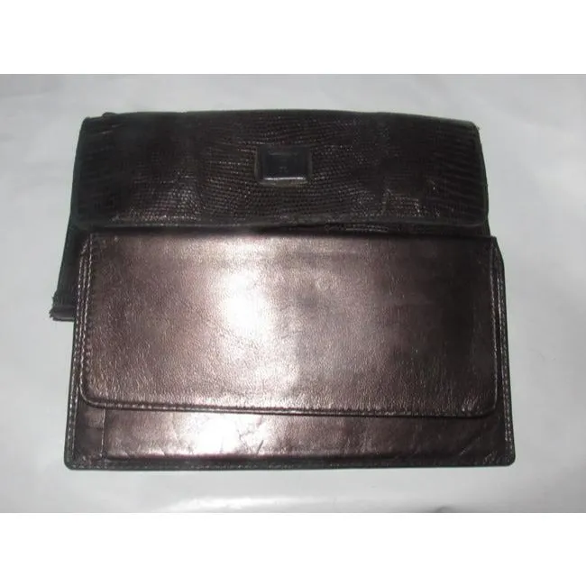 Gucci Brown Snakeskin And Smooth Leather Vintage Wallet