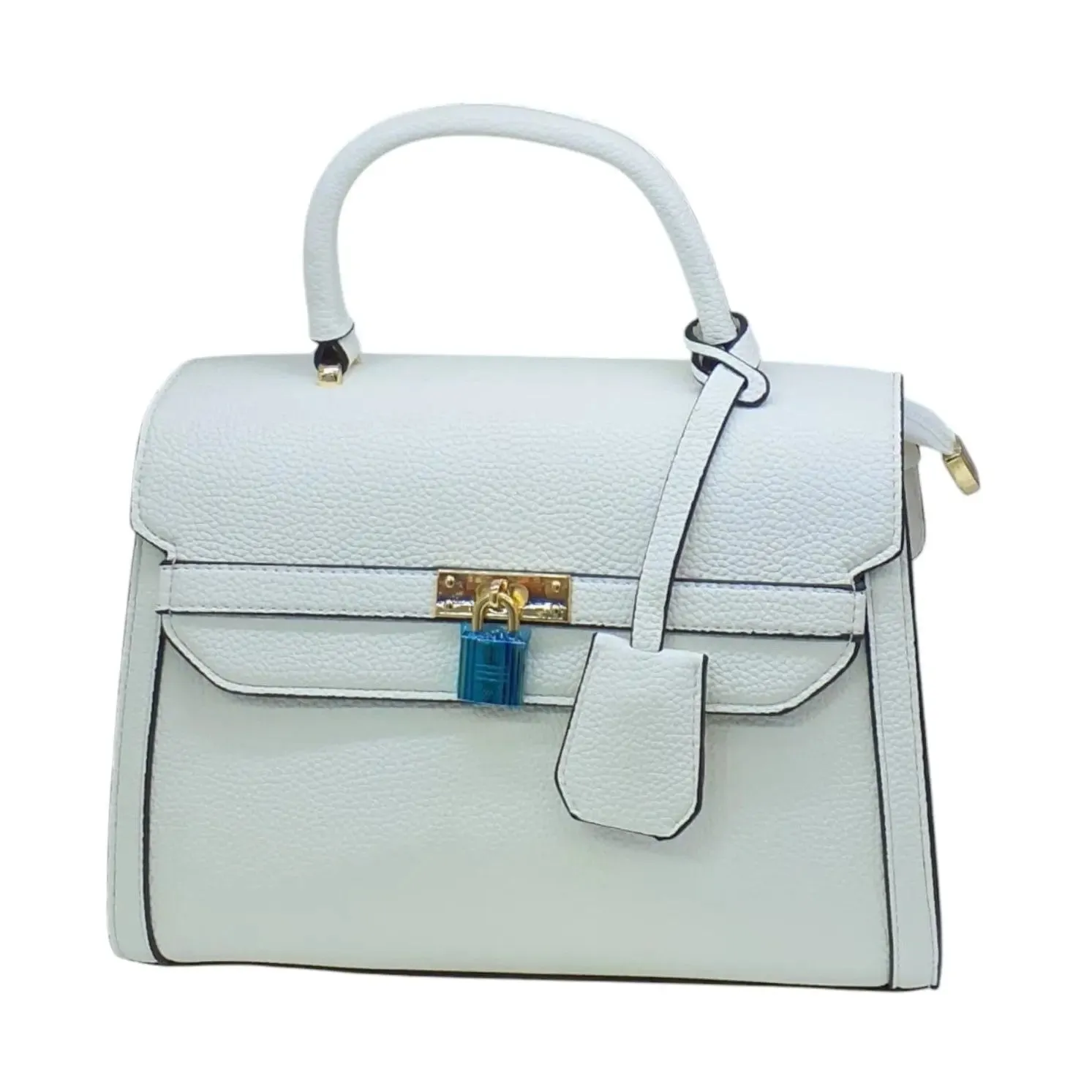 Miss Alita Curved Leather Handbag with Small Lock