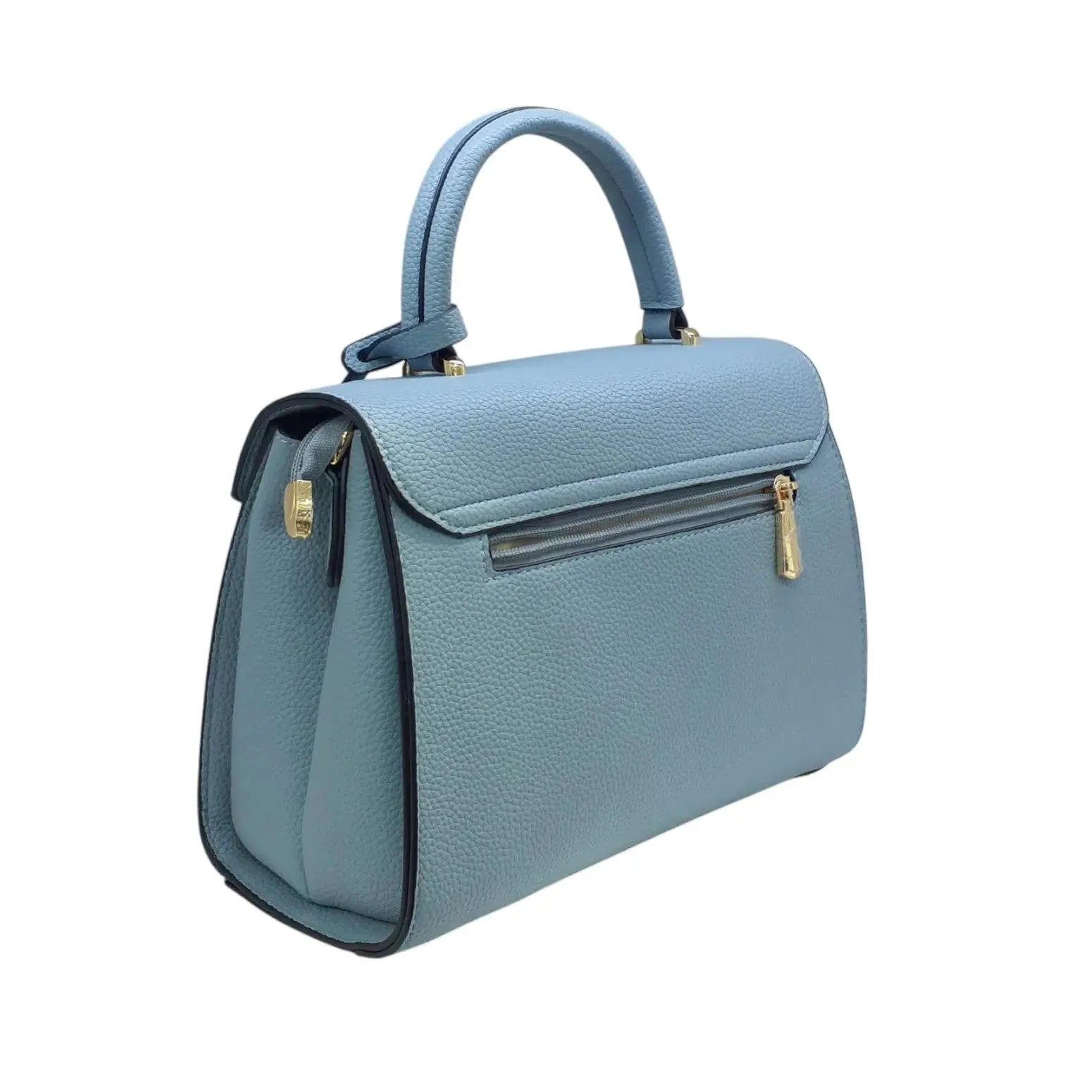 Miss Alita Curved Leather Handbag with Small Lock