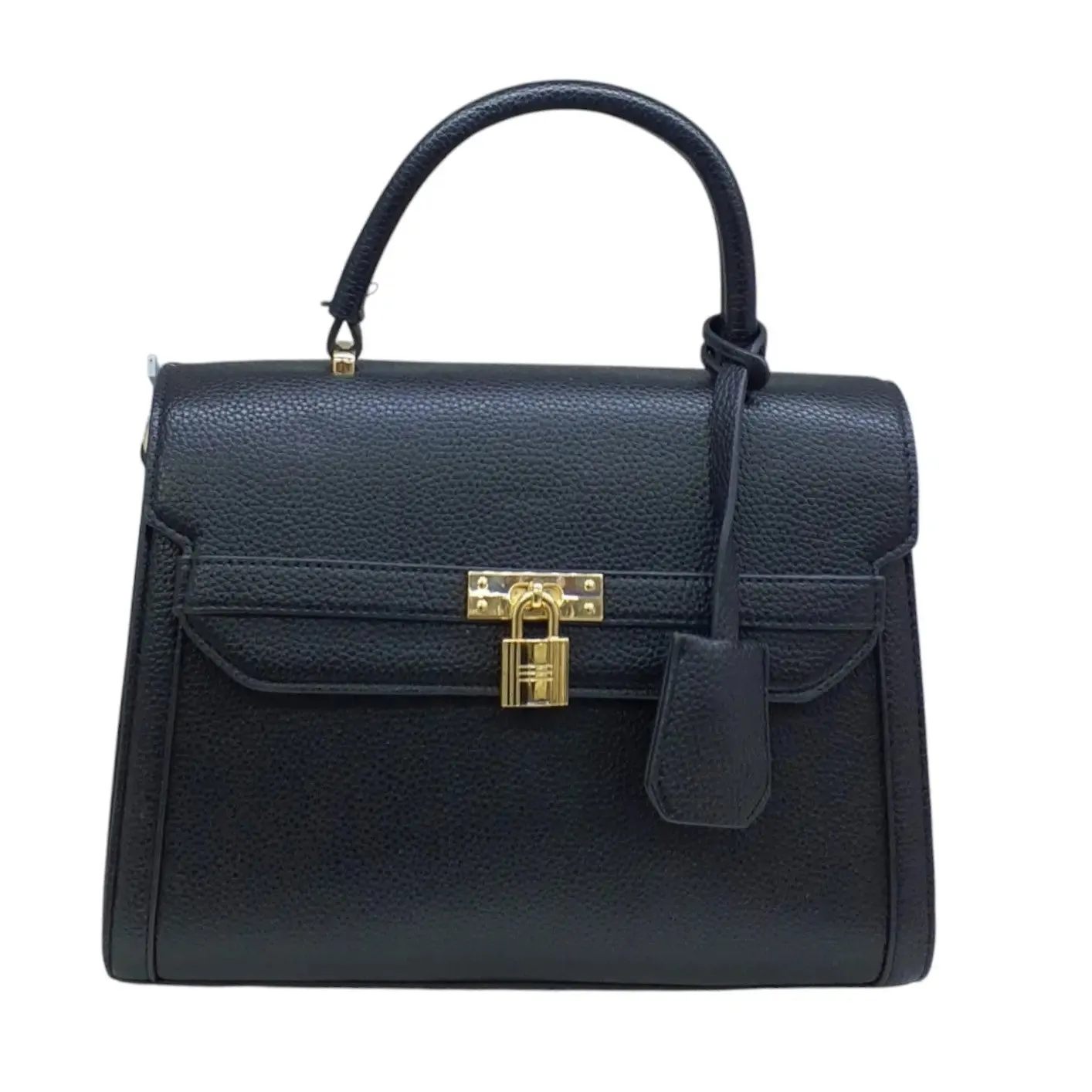 Miss Alita Curved Leather Handbag with Small Lock