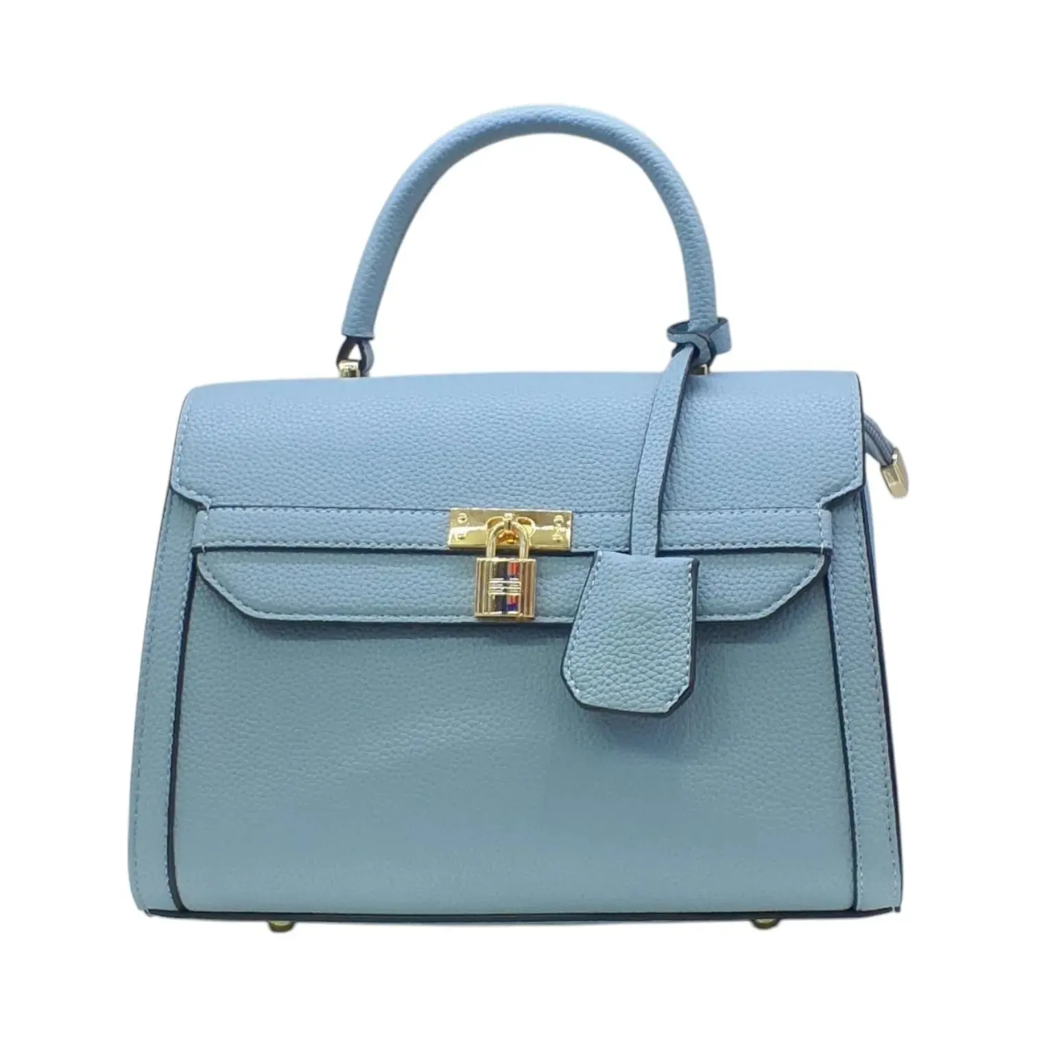 Miss Alita Curved Leather Handbag with Small Lock