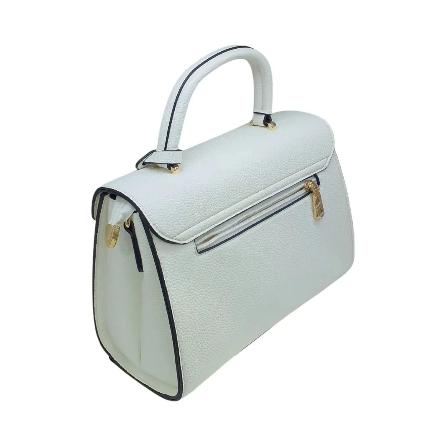 Miss Alita Curved Leather Handbag with Small Lock