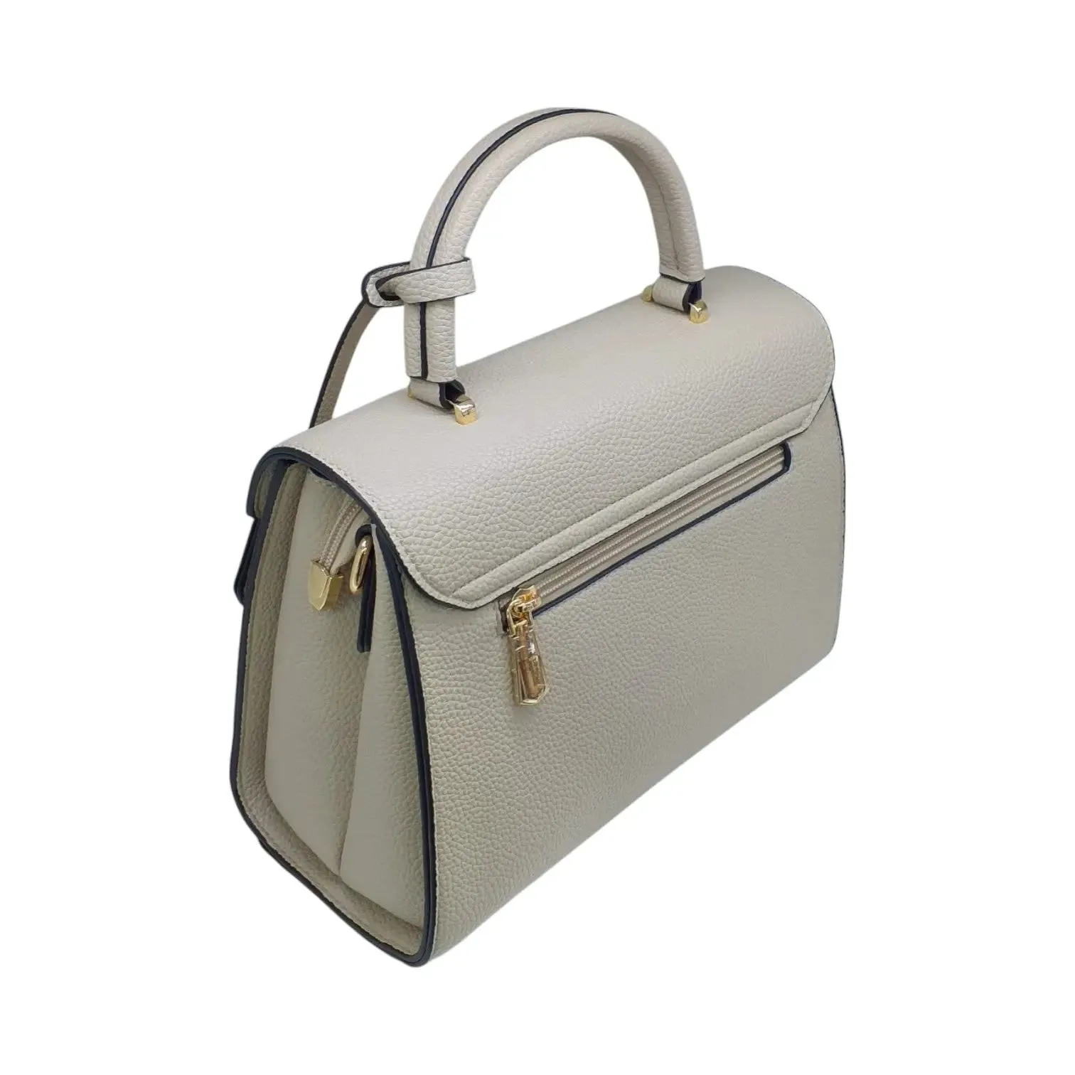 Miss Alita Curved Leather Handbag with Small Lock