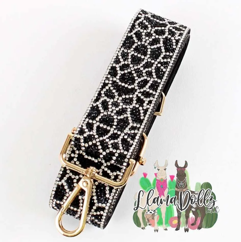 Sparkling Rhinestone Lattice Web Pattern Purse Strap