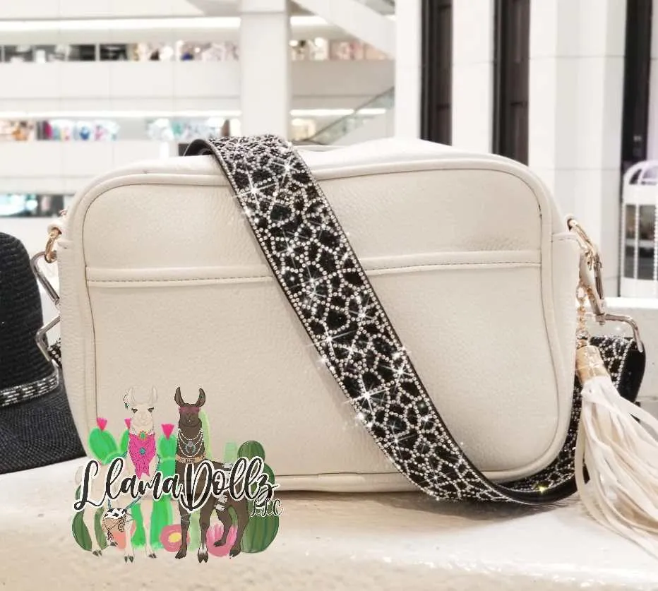 Sparkling Rhinestone Lattice Web Pattern Purse Strap