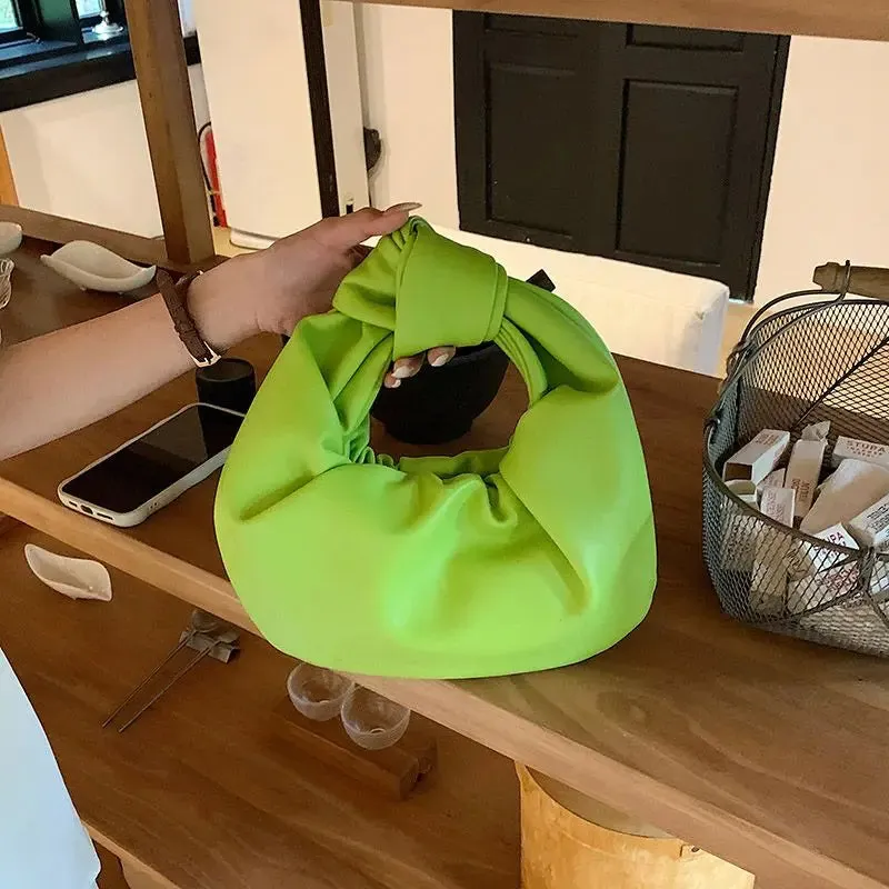 UAKISS  -   Harajuku Solid Cloud Bag For Women Folds Chic Leather Hobos Bag Retro Cloud Crossbody Bag Female Vintage Design Bolsa