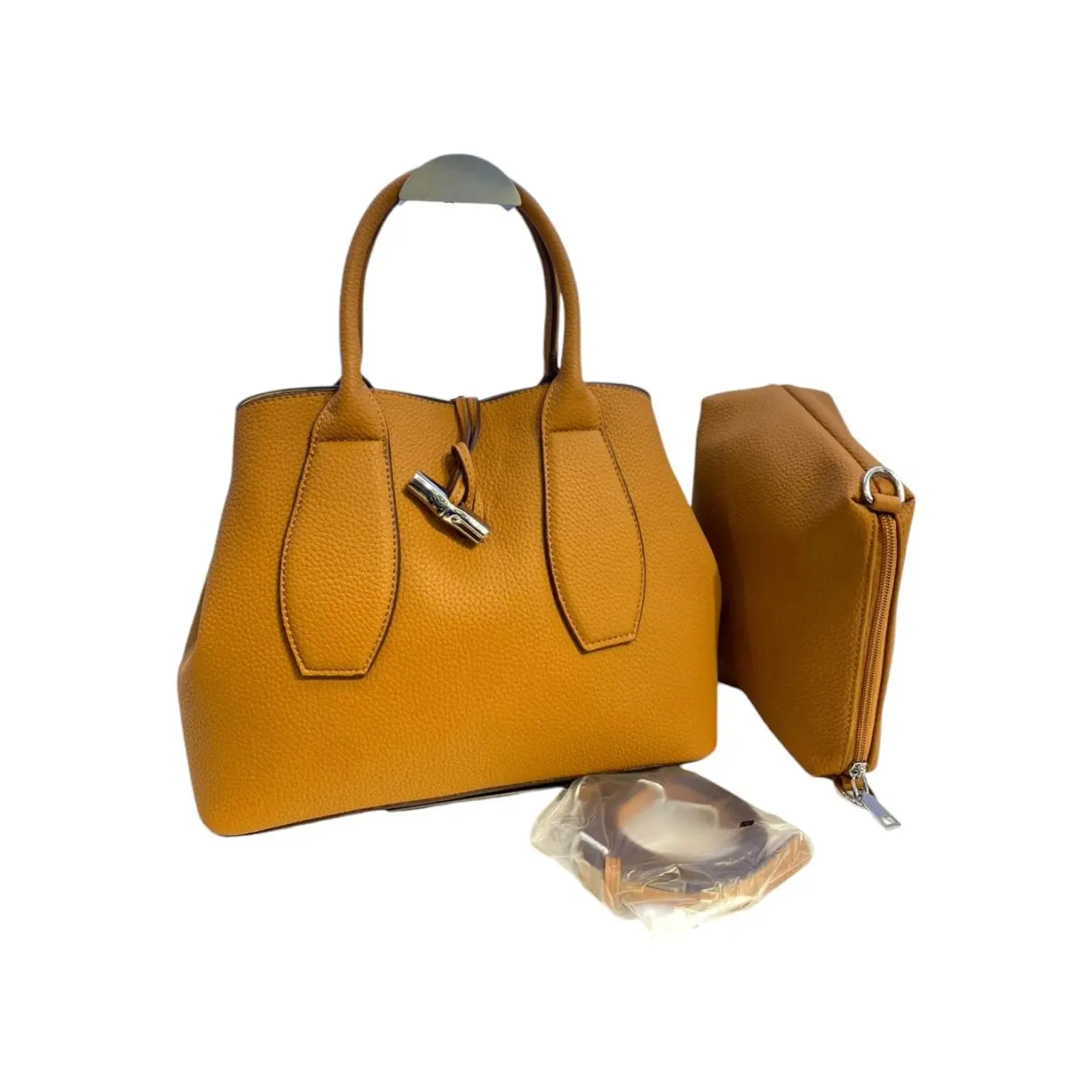 Vernika Pebble Leather Handbag With Pouch