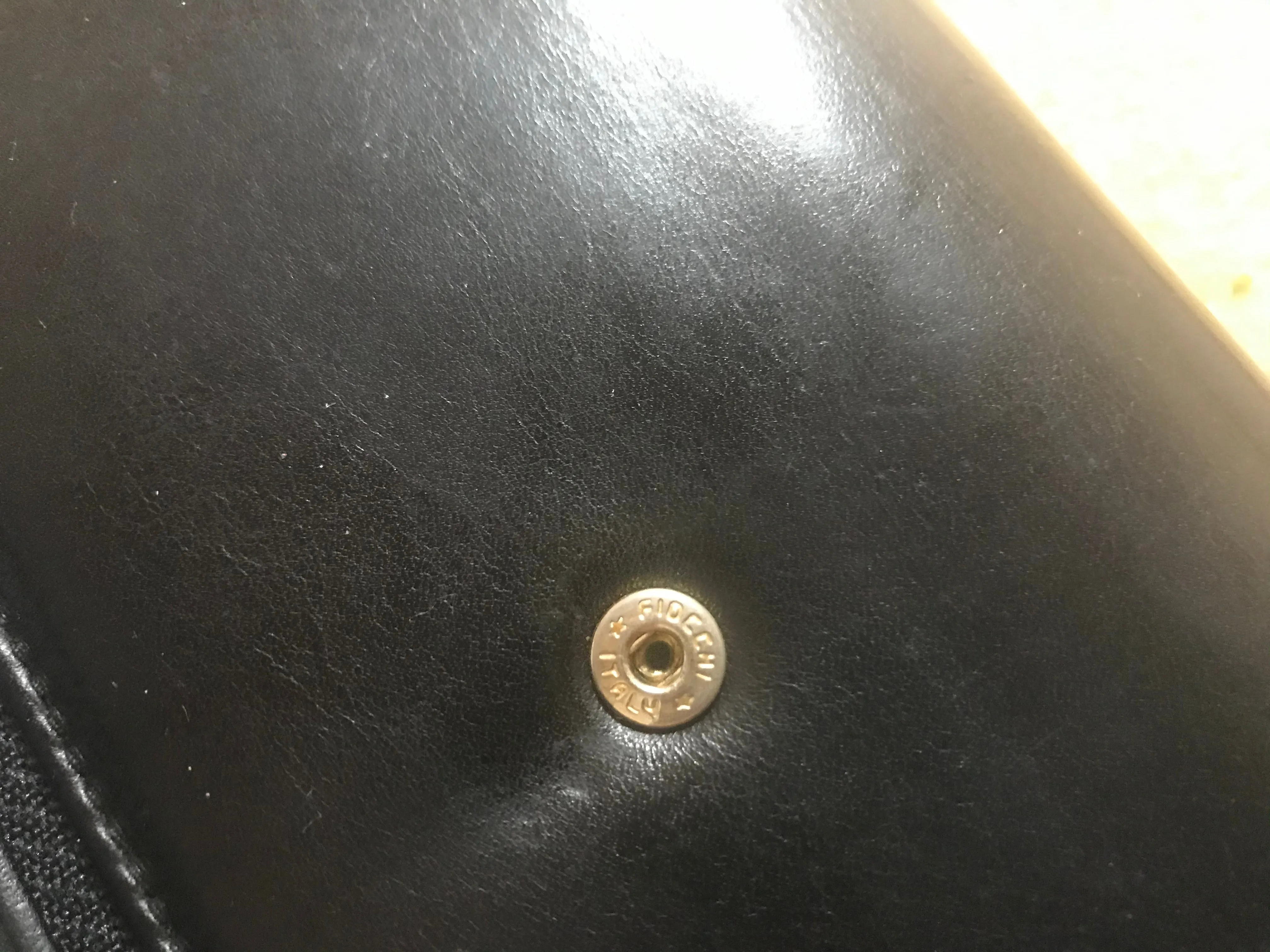 Vintage CHANEL black leather wallet with large CC stitch mark. Rare wallet from Chanel in 90’s.