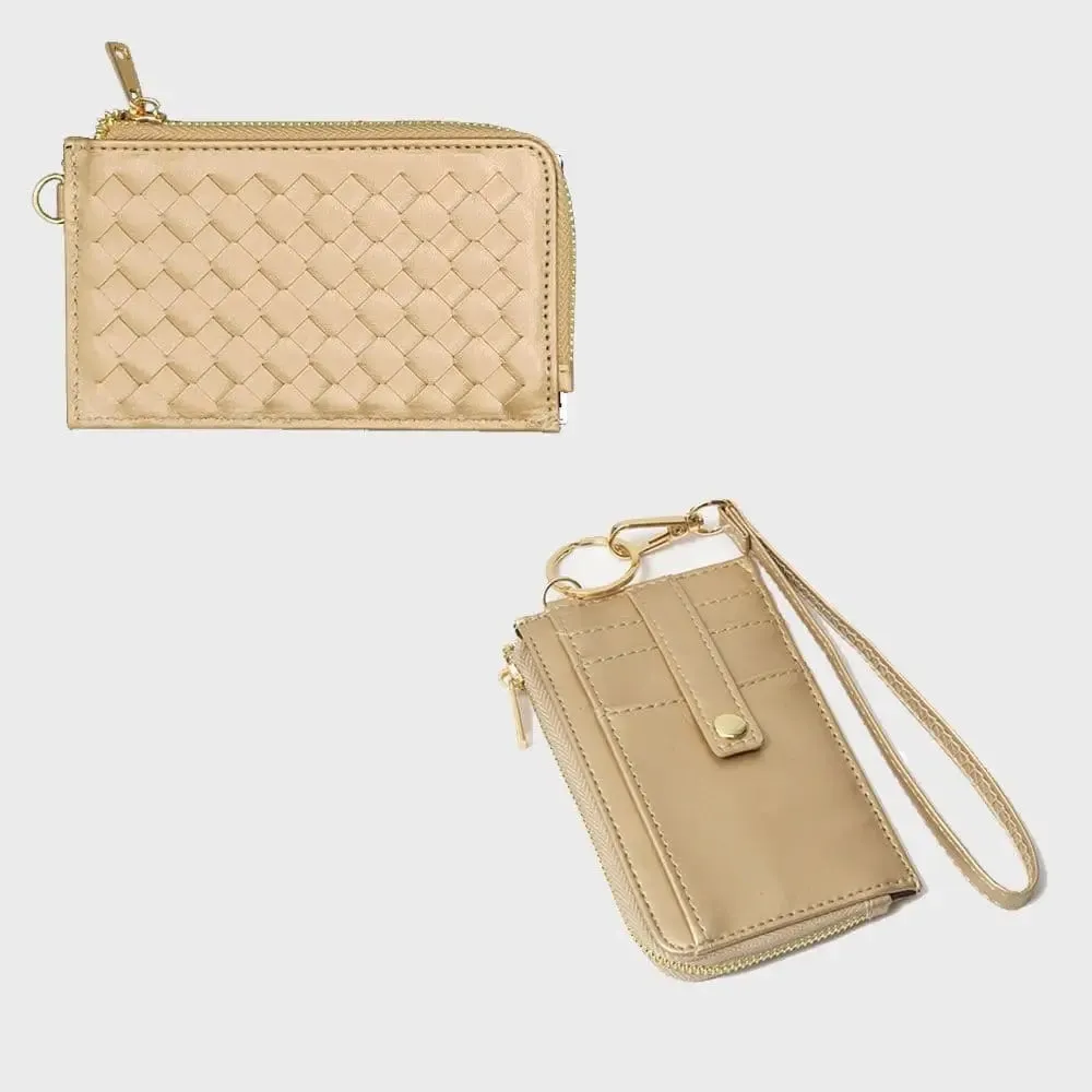 Woven Slim Cardholder Wallet / Wristlet (5 Colors)