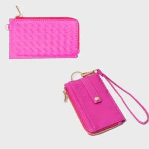 Woven Slim Cardholder Wallet / Wristlet (5 Colors)